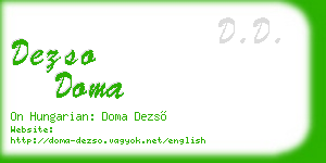dezso doma business card