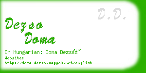 dezso doma business card
